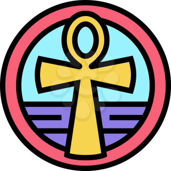 cross ankh color icon vector. cross ankh sign. isolated symbol illustration
