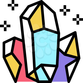 crystals astrological color icon vector. crystals astrological sign. isolated symbol illustration