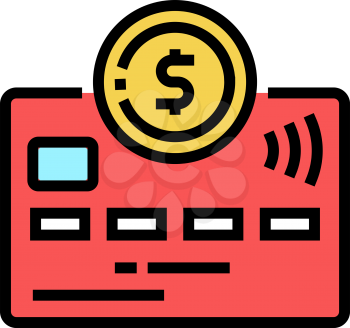 debit electronic money card color icon vector. debit electronic money card sign. isolated symbol illustration