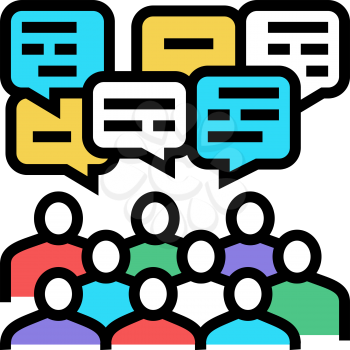 public discussion on forum color icon vector. public discussion on forum sign. isolated symbol illustration
