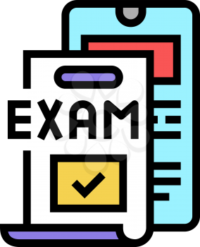 online examination color icon vector. online examination sign. isolated symbol illustration