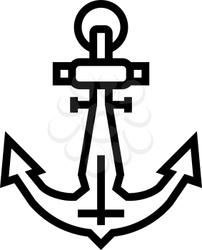 anchor port line icon vector. anchor port sign. isolated contour symbol black illustration