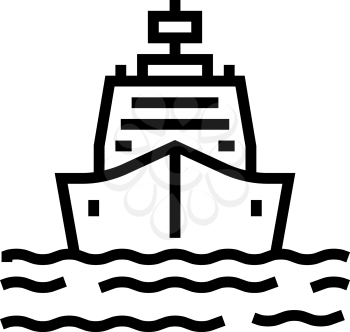ship entering in port line icon vector. ship entering in port sign. isolated contour symbol black illustration