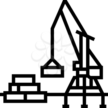 container loader port equipment line icon vector. container loader port equipment sign. isolated contour symbol black illustration