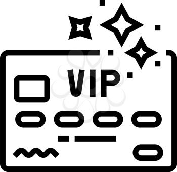 vip premium line card line icon vector. vip premium line card sign. isolated contour symbol black illustration