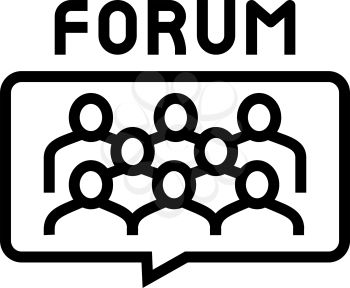 meeting on forum line icon vector. meeting on forum sign. isolated contour symbol black illustration