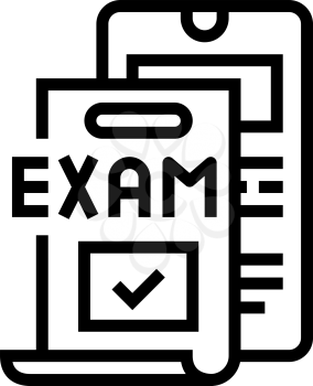 online examination line icon vector. online examination sign. isolated contour symbol black illustration