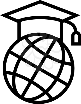 international education graduate line icon vector. international education graduate sign. isolated contour symbol black illustration