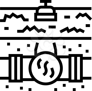 gas communication land line icon vector. gas communication land sign. isolated contour symbol black illustration