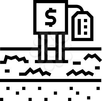 sale land line icon vector. sale land sign. isolated contour symbol black illustration