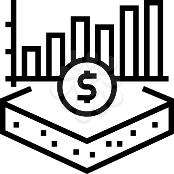 investment land line icon vector. investment land sign. isolated contour symbol black illustration
