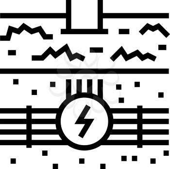 electricity communication land line icon vector. electricity communication land sign. isolated contour symbol black illustration