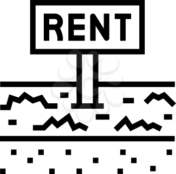 rent land line icon vector. rent land sign. isolated contour symbol black illustration