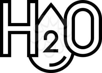h2o water line icon vector. h2o water sign. isolated contour symbol black illustration