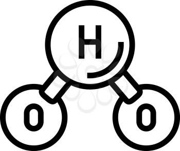 h2o water molecule line icon vector. h2o water molecule sign. isolated contour symbol black illustration