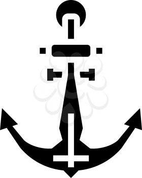 anchor port glyph icon vector. anchor port sign. isolated contour symbol black illustration