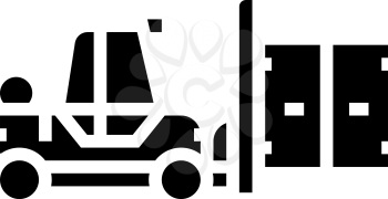 loader port glyph icon vector. loader port sign. isolated contour symbol black illustration