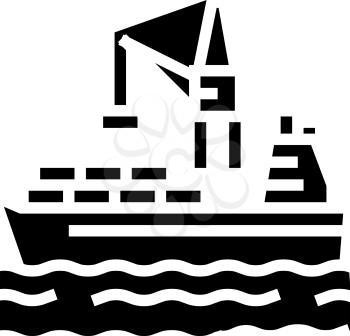 loader crane port glyph icon vector. loader crane port sign. isolated contour symbol black illustration
