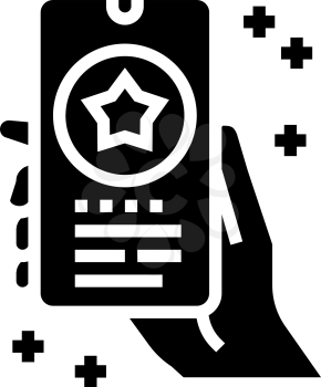 phone application bonus glyph icon vector. phone application bonus sign. isolated contour symbol black illustration