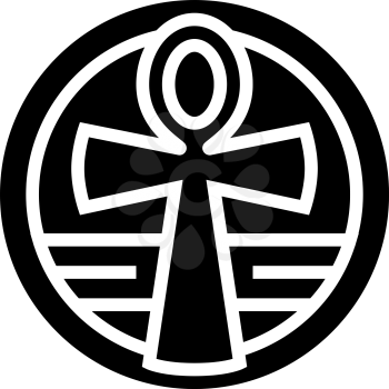cross ankh glyph icon vector. cross ankh sign. isolated contour symbol black illustration