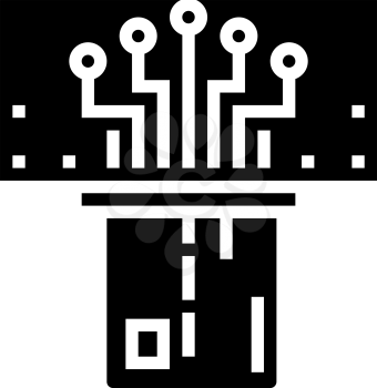 digital card glyph icon vector. digital card sign. isolated contour symbol black illustration