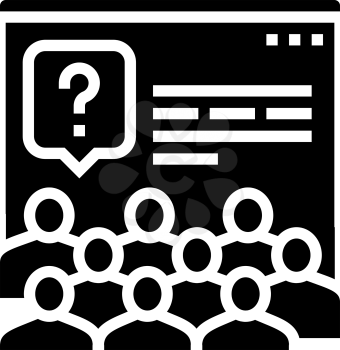 tasks for discussion on forum glyph icon vector. tasks for discussion on forum sign. isolated contour symbol black illustration