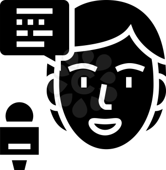 speaker forum glyph icon vector. speaker forum sign. isolated contour symbol black illustration