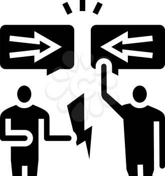disputes on forum glyph icon vector. disputes on forum sign. isolated contour symbol black illustration