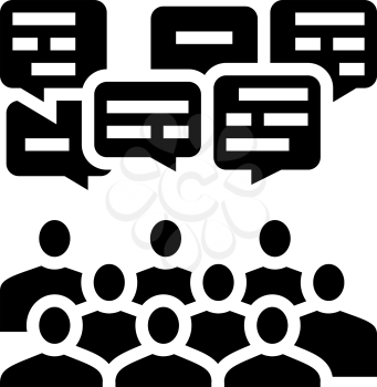 public discussion on forum glyph icon vector. public discussion on forum sign. isolated contour symbol black illustration
