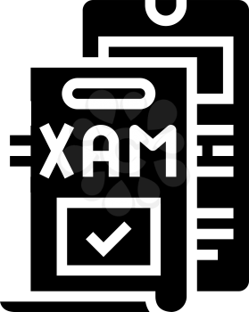 online examination glyph icon vector. online examination sign. isolated contour symbol black illustration