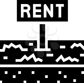 rent land glyph icon vector. rent land sign. isolated contour symbol black illustration