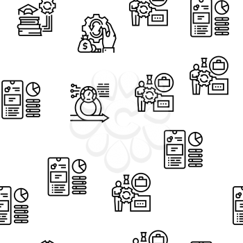 Optimize Operations Vector Seamless Pattern Thin Line Illustration