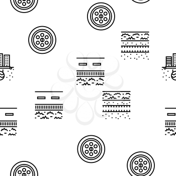 Drainage Water System Vector Seamless Pattern Thin Line Illustration