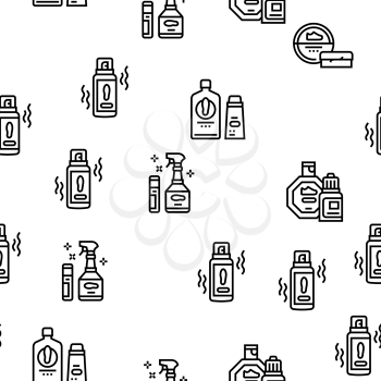 Shoe Care Accessories Vector Seamless Pattern Thin Line Illustration