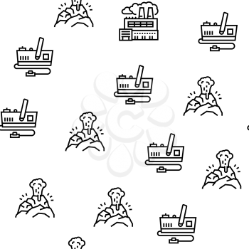 Smoke And Fog Steam Vector Seamless Pattern Thin Line Illustration
