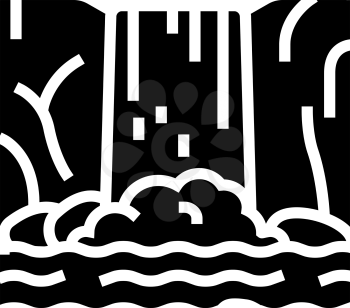 waterfall water glyph icon vector. waterfall water sign. isolated contour symbol black illustration