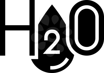 h2o water glyph icon vector. h2o water sign. isolated contour symbol black illustration