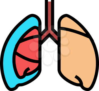 pneumothorax disease color icon vector. pneumothorax disease sign. isolated symbol illustration