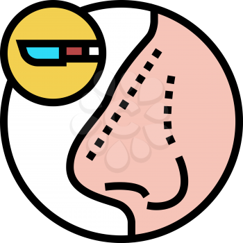 rhinoplasty treatment color icon vector. rhinoplasty treatment sign. isolated symbol illustration