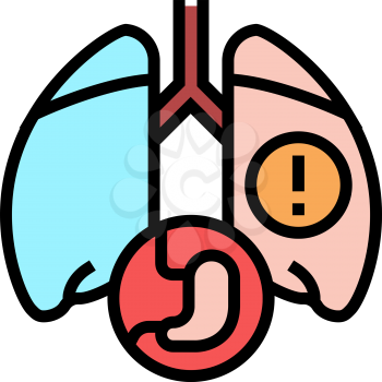 lung or breathing problems color icon vector. lung or breathing problems sign. isolated symbol illustration