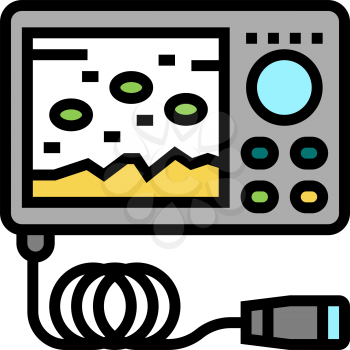 underwater ice fishing camera color icon vector. underwater ice fishing camera sign. isolated symbol illustration