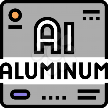 aluminium chemical material color icon vector. aluminium chemical material sign. isolated symbol illustration