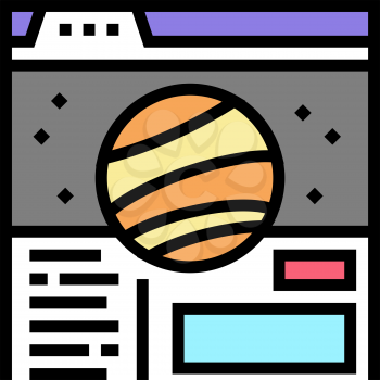 web site planetarium color icon vector. web site planetarium sign. isolated symbol illustration