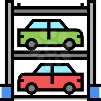 multilevel automobile parking color icon vector. multilevel automobile parking sign. isolated symbol illustration