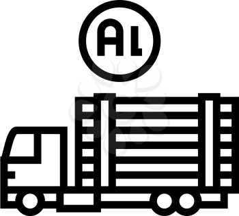 transportation and delivery aluminium production line icon vector. transportation and delivery aluminium production sign. isolated contour symbol black illustration