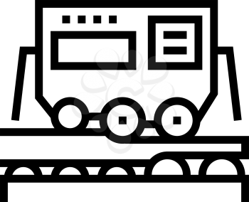transportation aluminium production line icon vector. transportation aluminium production sign. isolated contour symbol black illustration