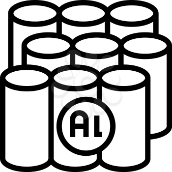product of aluminium production line icon vector. product of aluminium production sign. isolated contour symbol black illustration