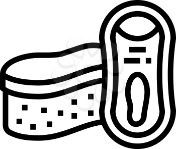 sponges shoe care line icon vector. sponges shoe care sign. isolated contour symbol black illustration