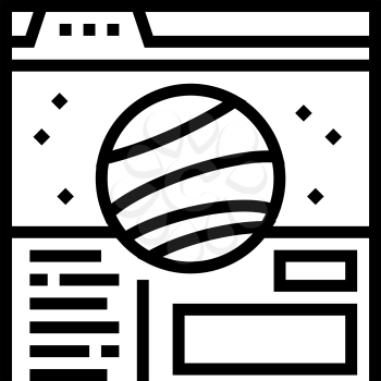web site planetarium line icon vector. web site planetarium sign. isolated contour symbol black illustration