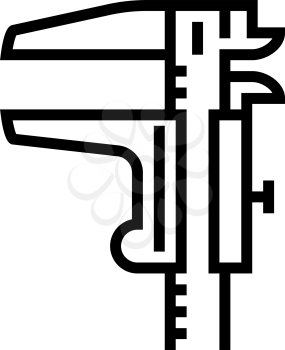 calipers tool line icon vector. calipers tool sign. isolated contour symbol black illustration